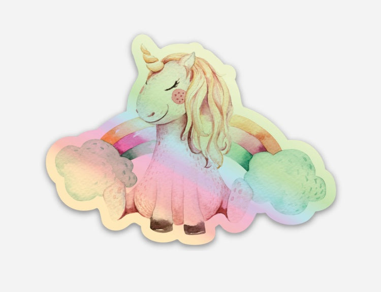Unicorn & Rainbow Hologram Sticker